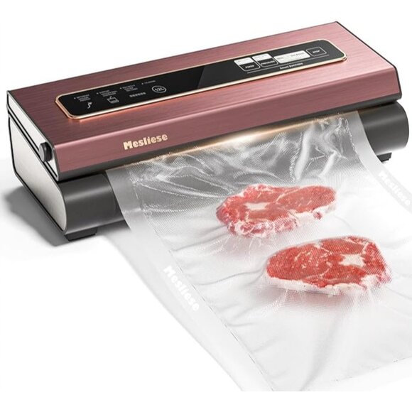Mesliese Vacuum Sealer Machine Powerful 90Kpa Precision 6-in-1 Compact(Pink),New - Picture 1 of 10